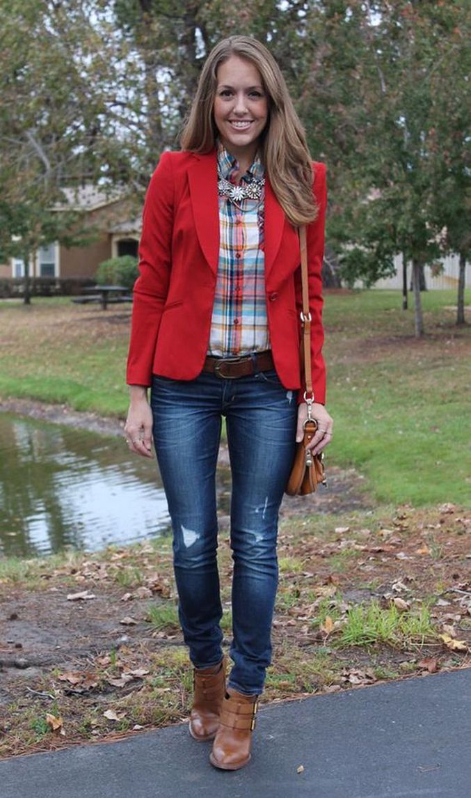 Рыжий пиджак женский с чем носить