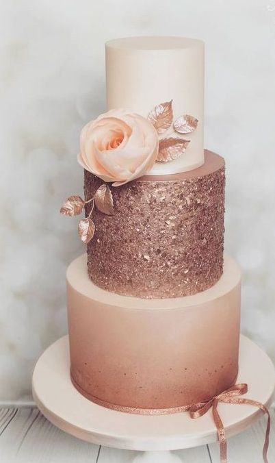 50 Gold Wedding Cakes Ideas 6 – Style Female