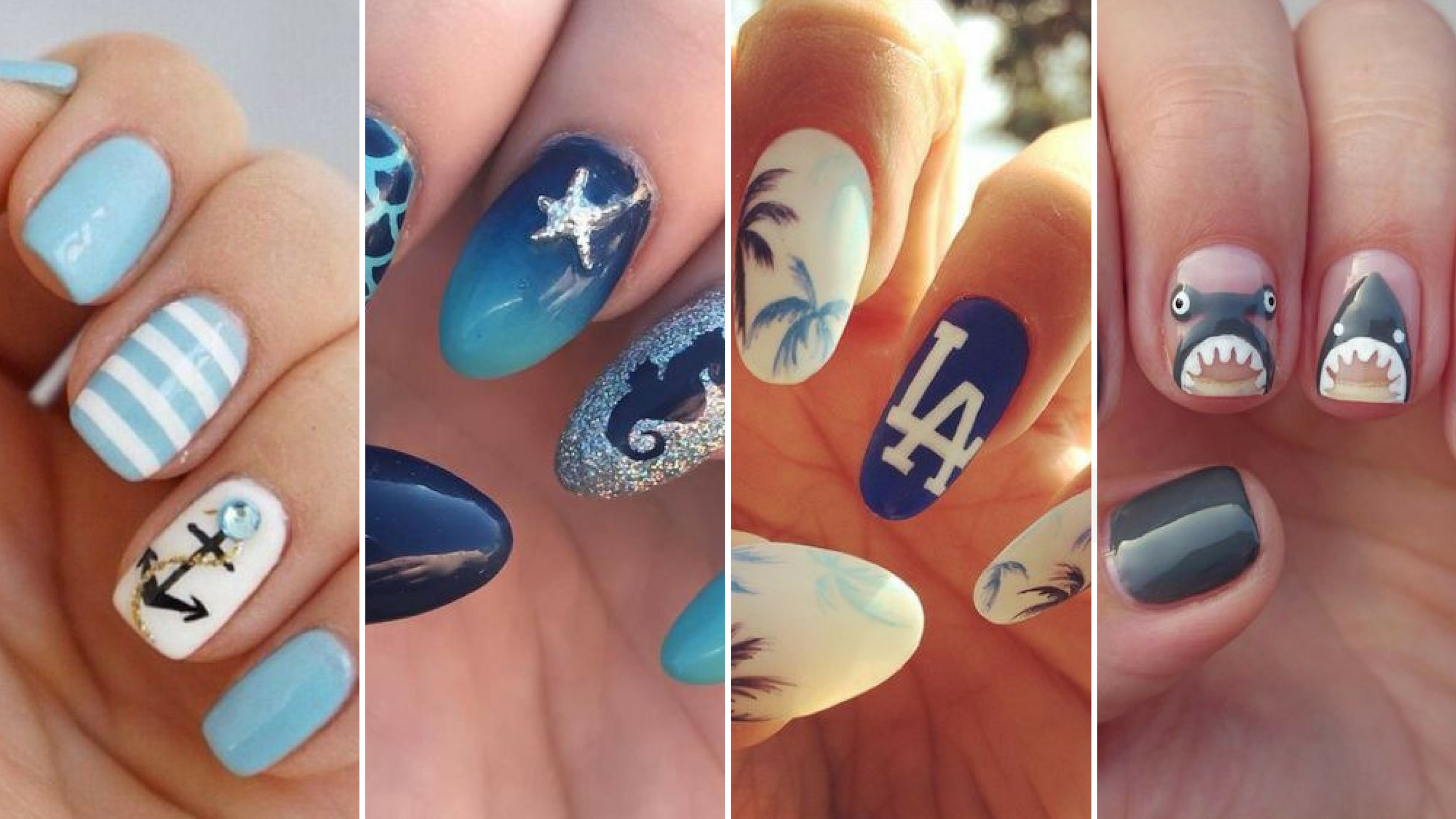 40 Beach Themed Nail Art for Summer Ideas