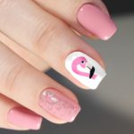 40 Cute Flamingo Themed Nail Art Ideas 27