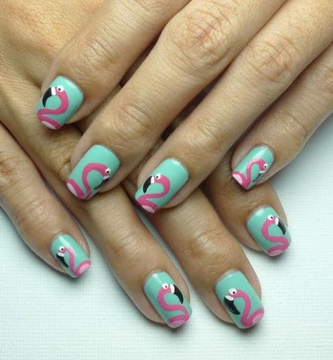 40 Cute Flamingo Themed Nail Art Ideas 35