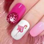 40 Cute Flamingo Themed Nail Art Ideas 36