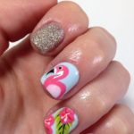 40 Cute Flamingo Themed Nail Art Ideas 37