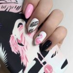 40 Cute Flamingo Themed Nail Art Ideas 5
