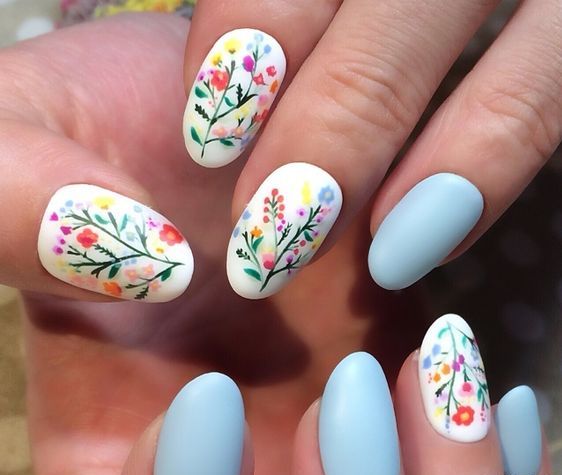 50 Floral Nail Art for Summer and Spring Ideas 3