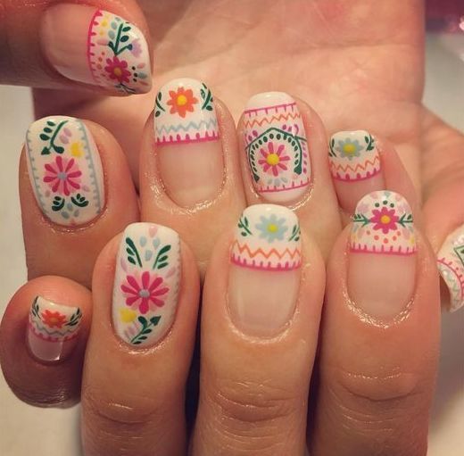 50 Floral Nail Art for Summer and Spring Ideas 34