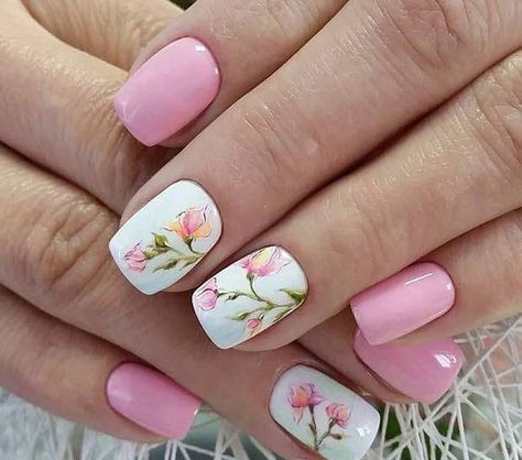 50 Floral Nail Art for Summer and Spring Ideas 36