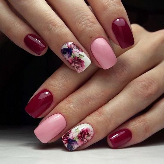 50 Floral Nail Art for Summer and Spring Ideas 40