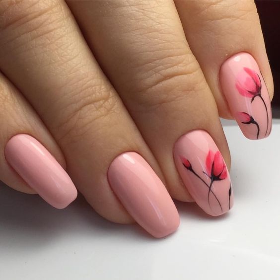 50 Floral Nail Art for Summer and Spring Ideas 42