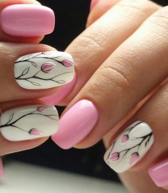 50 Floral Nail Art for Summer and Spring Ideas 44