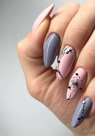 50 Floral Nail Art for Summer and Spring Ideas 45