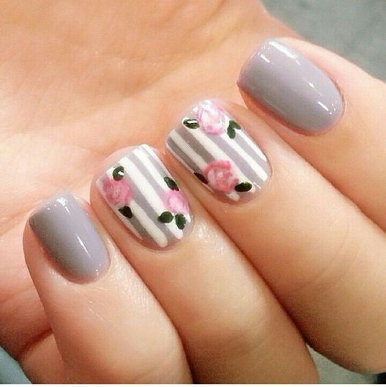 50 Floral Nail Art for Summer and Spring Ideas 48