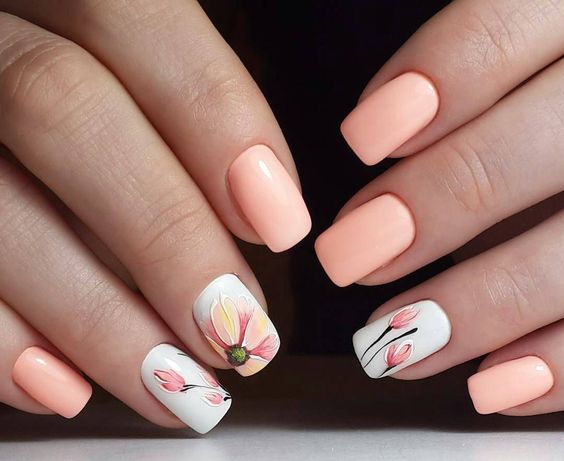 50 Floral Nail Art for Summer and Spring Ideas 6