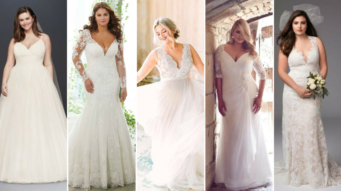 50 V Neck Bridal Dresses for Plus Size Ideas
