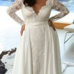 50 V Neck Bridal Dresses for Plus Size Ideas 14