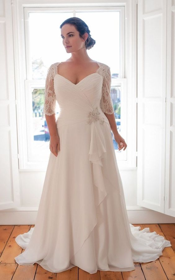 50 V Neck Bridal Dresses for Plus Size Ideas 32