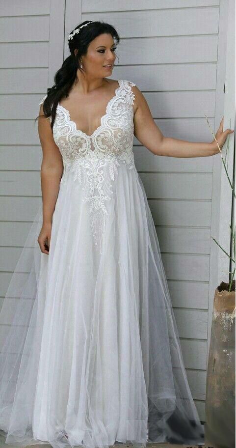 50 V Neck Bridal Dresses for Plus Size Ideas 35