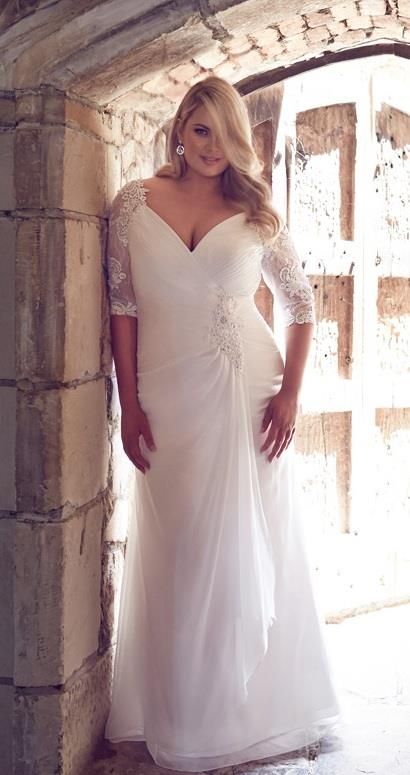 50 V Neck Bridal Dresses for Plus Size Ideas 42