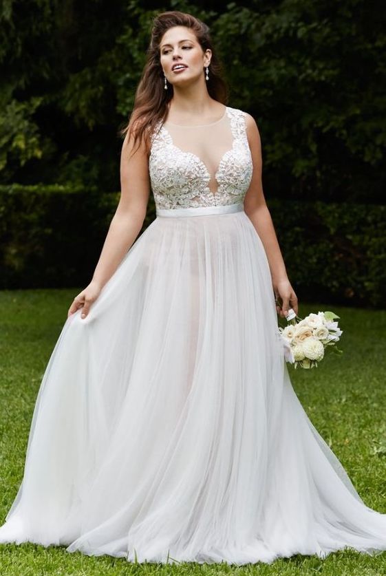 50 V Neck Bridal Dresses for Plus Size Ideas 7