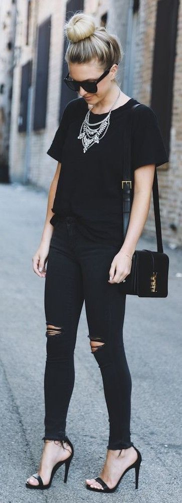 60 Spring and Summer All Black Outfits Ideas 47