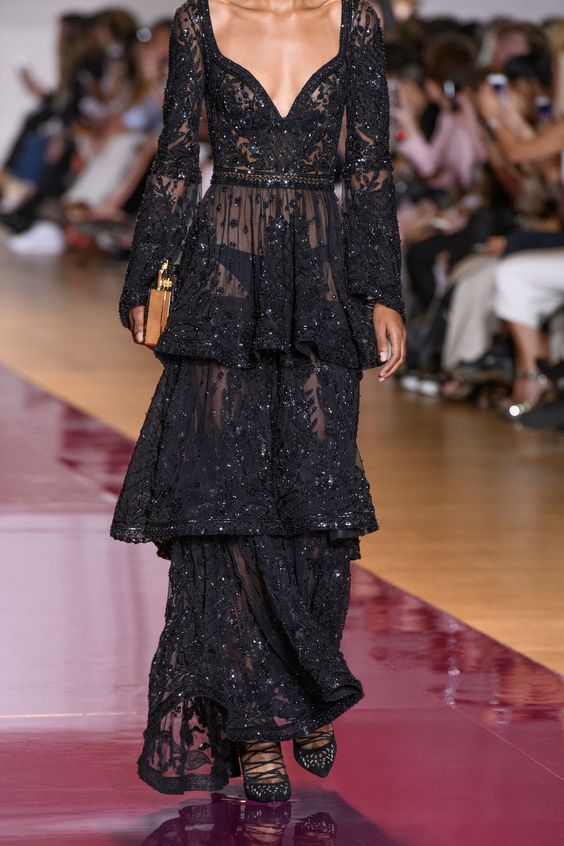 40 Black Mesh Long Dresses Ideas 11