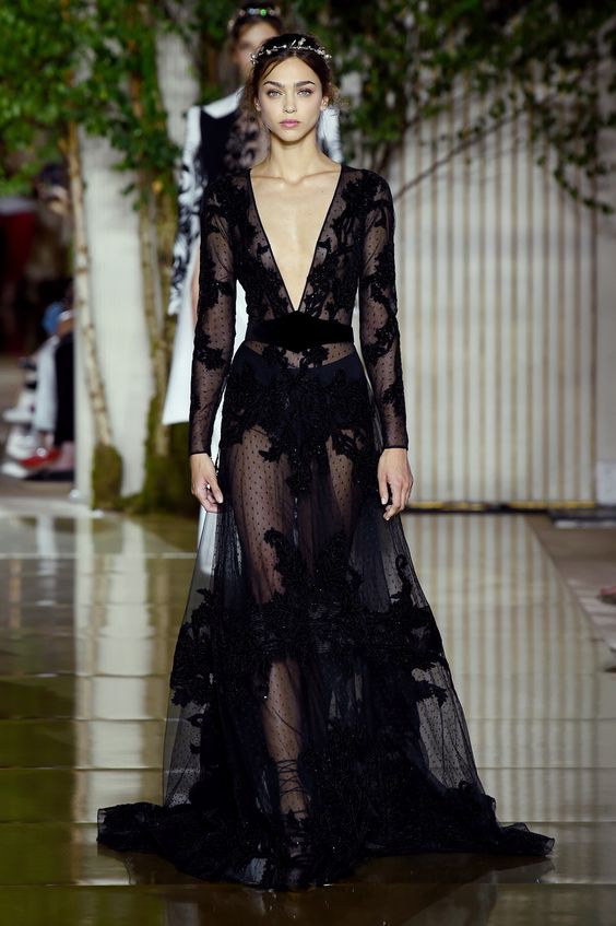 40 Black Mesh Long Dresses Ideas 12