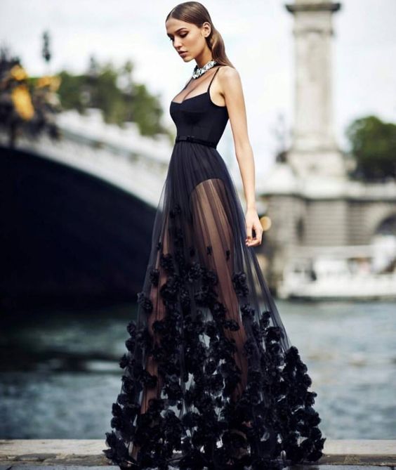 40 Black Mesh Long Dresses Ideas 18