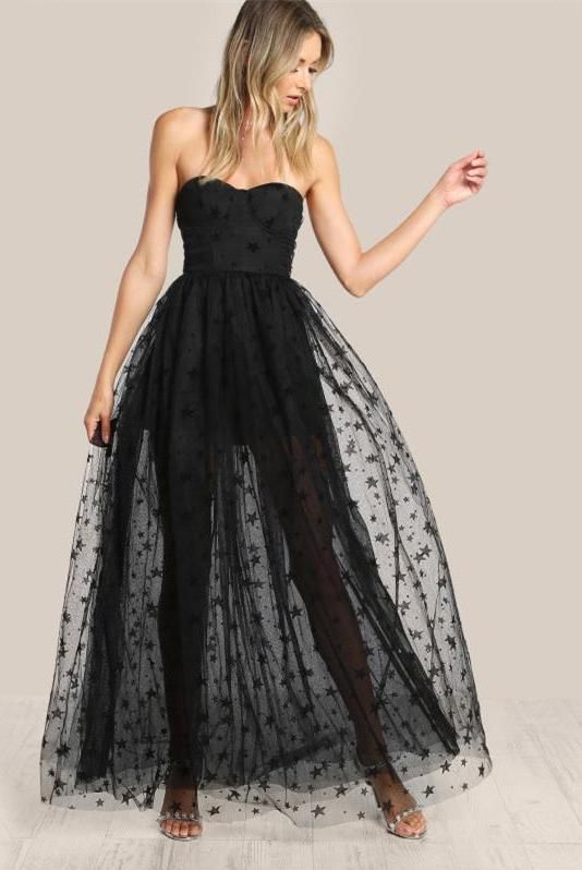 40 Black Mesh Long Dresses Ideas 22