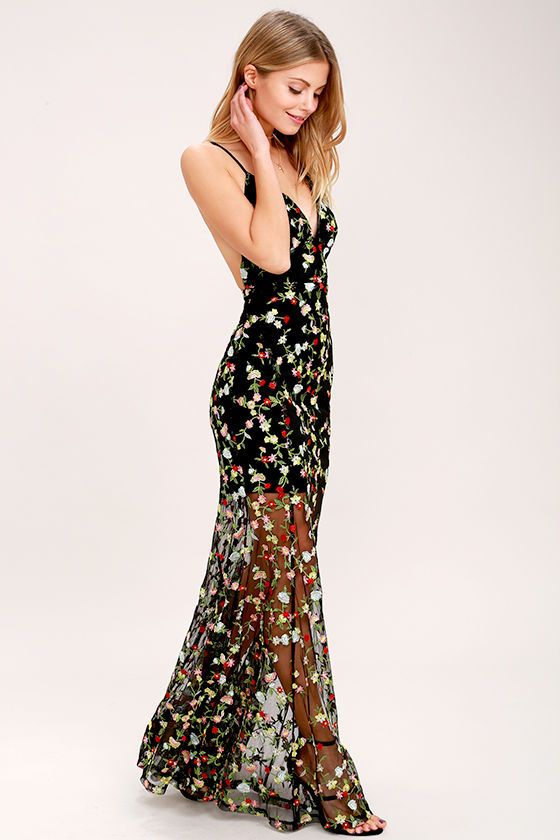 40 Black Mesh Long Dresses Ideas 25