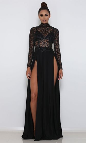40 Black Mesh Long Dresses Ideas 36