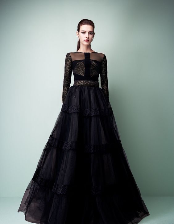 40 Black Mesh Long Dresses Ideas 6