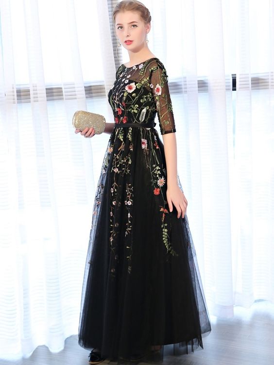 40 Black Mesh Long Dresses Ideas 8