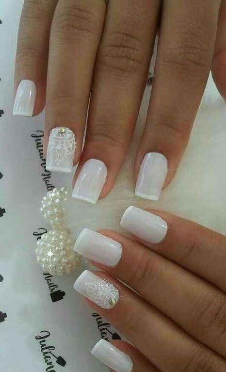 40 Elegant Look Bridal Nail Art Ideas 15
