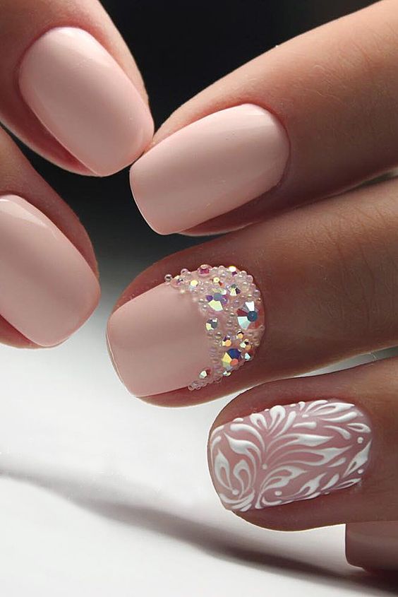 Elegant Look Bridal Nail Art Ideas Style Female