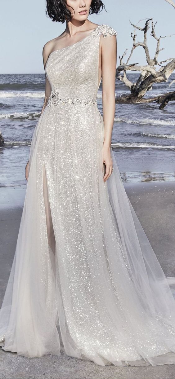 50 One Shoulder Bridal Dresses Ideas 12