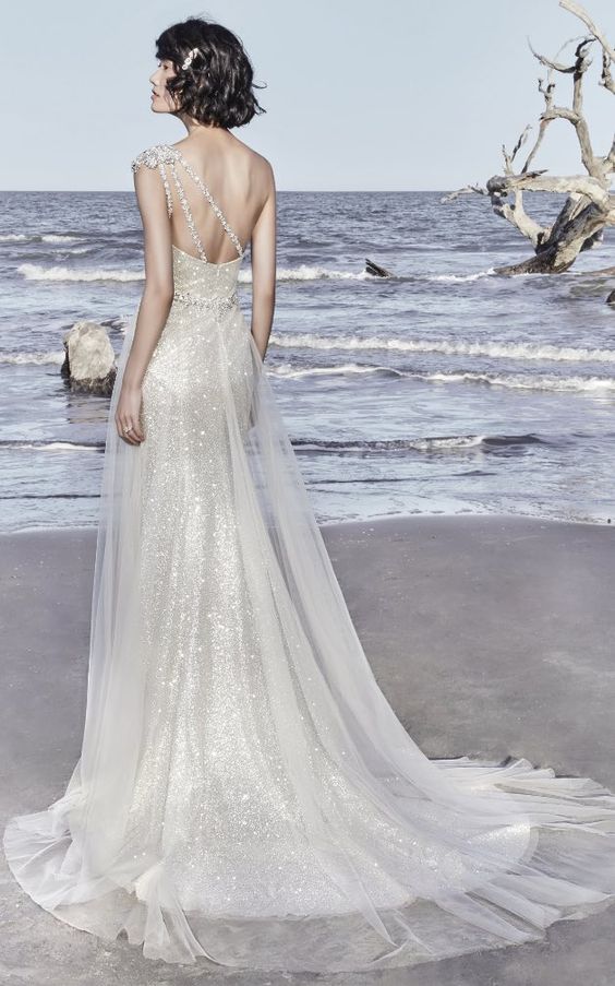 50 One Shoulder Bridal Dresses Ideas 15