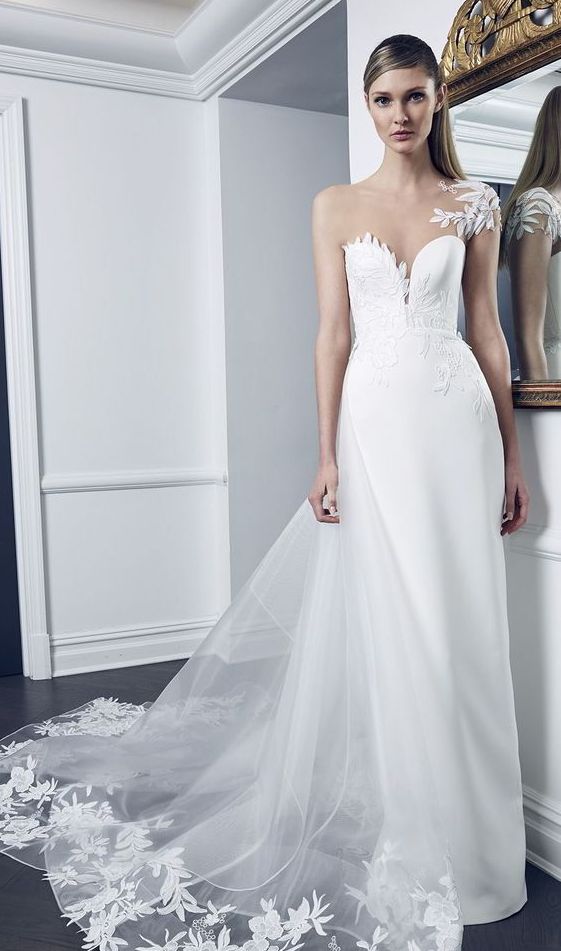 50 One Shoulder Bridal Dresses Ideas 16