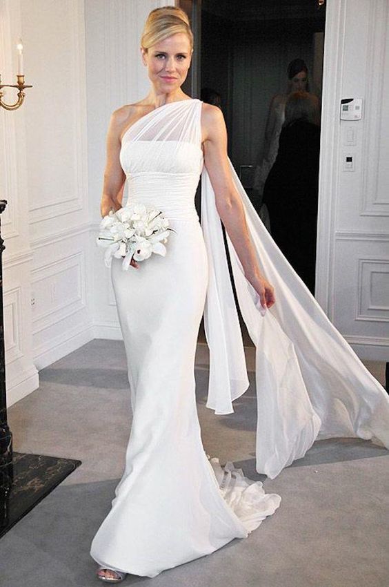 50 One Shoulder Bridal Dresses Ideas 18