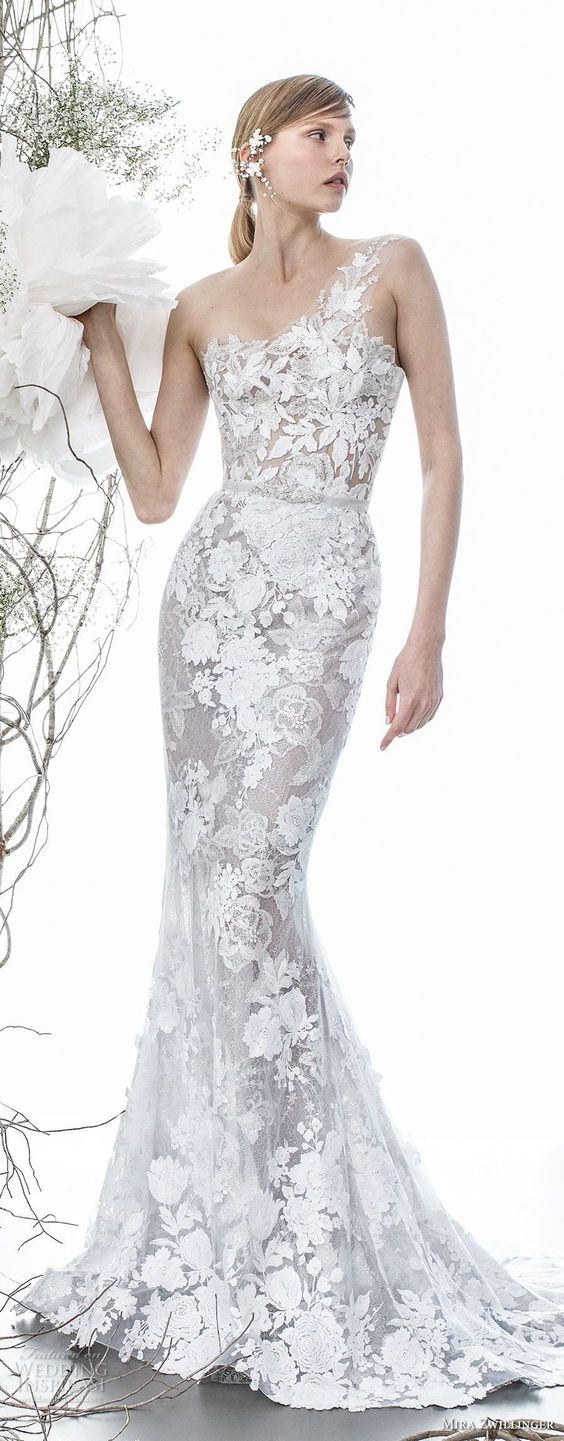 50 One Shoulder Bridal Dresses Ideas 21