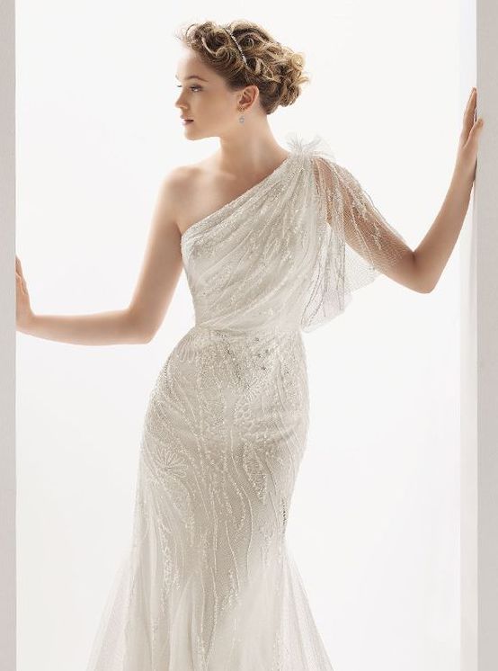 50 One Shoulder Bridal Dresses Ideas 34