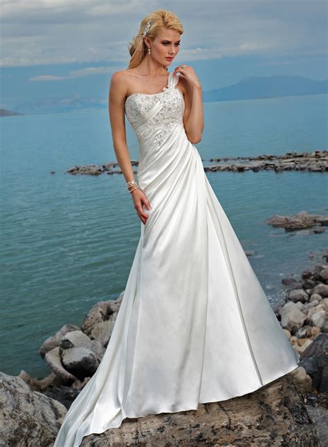 50 One Shoulder Bridal Dresses Ideas 38