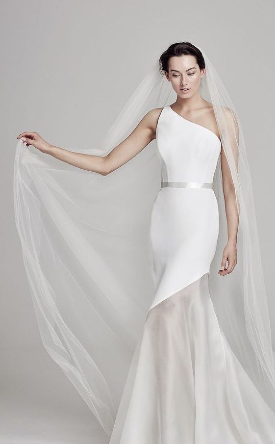 50 One Shoulder Bridal Dresses Ideas 40
