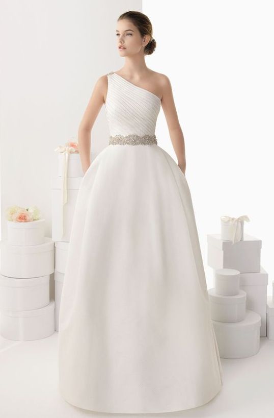 50 One Shoulder Bridal Dresses Ideas 44