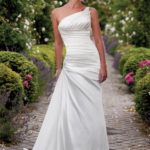 50 One Shoulder Bridal Dresses Ideas 47