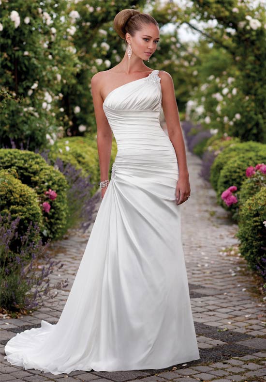 50 One Shoulder Bridal Dresses Ideas 47
