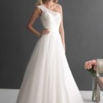 50 One Shoulder Bridal Dresses Ideas 48