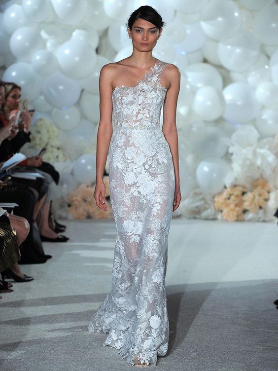 50 One Shoulder Bridal Dresses Ideas 8
