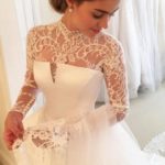 50 Simple Glam Victorian Neck Style Bridal Dresses Ideas 25