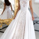 50 Simple Glam Victorian Neck Style Bridal Dresses Ideas 32