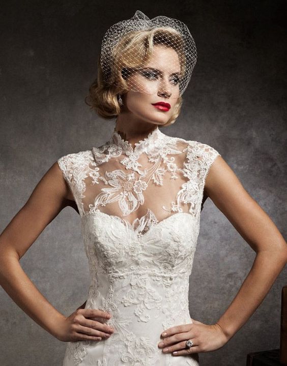 50 Simple Glam Victorian Neck Style Bridal Dresses Ideas 48